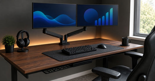 Will a dual monitor arm fit your desk and screens?