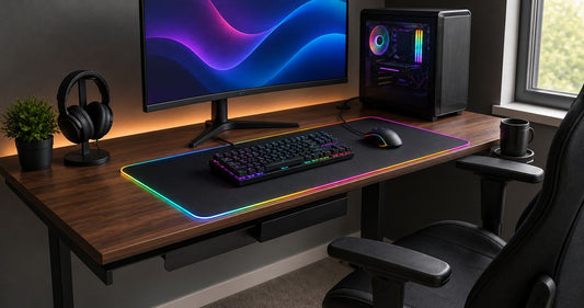 RGB mouse pad for small desks: size and cable planning