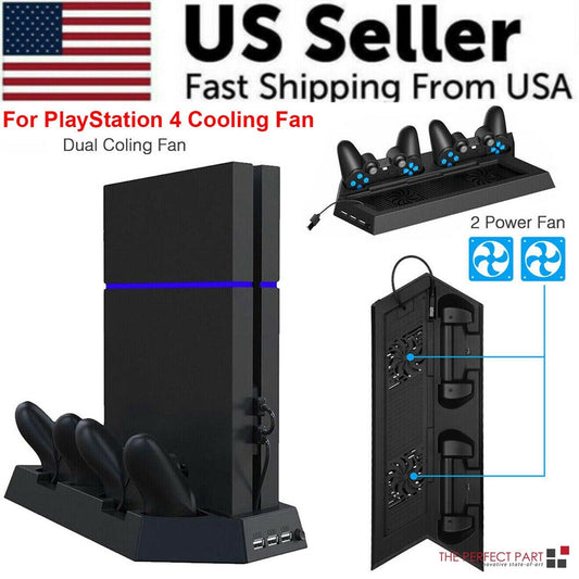 PS4 Vertical Cooling Stand with Dual Controller Charger
