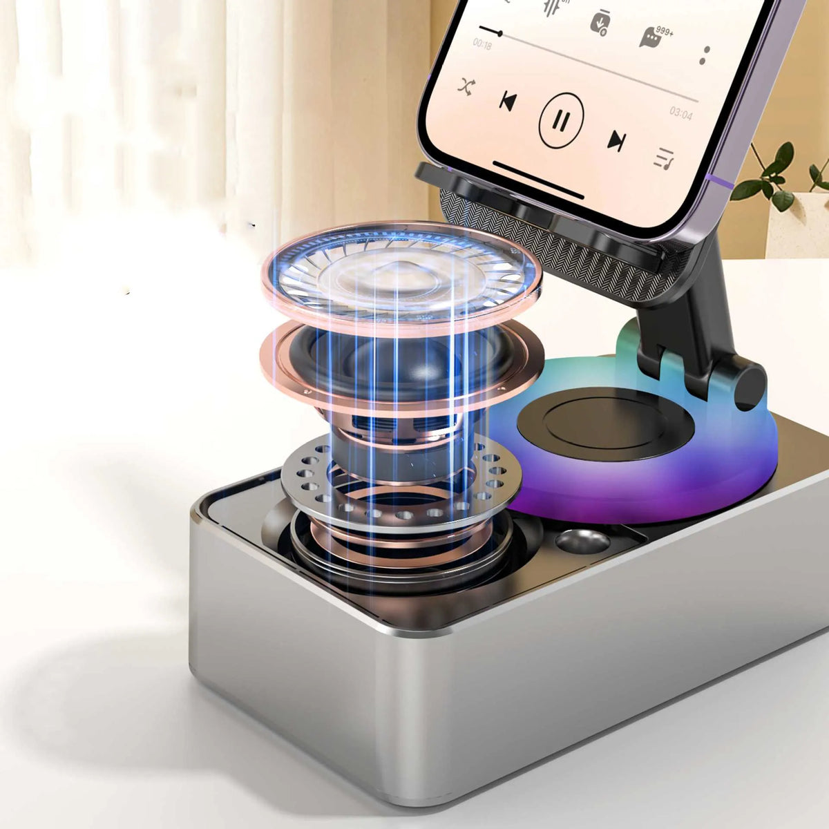 2-in-1 Foldable Phone Stand with Speaker – view 3