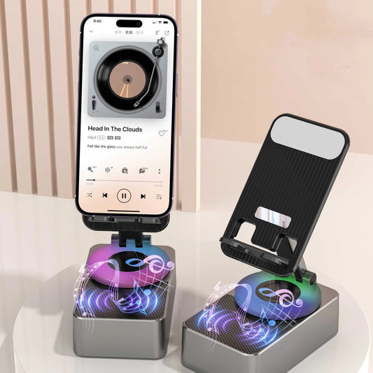2-in-1 Foldable Phone Stand with Speaker
