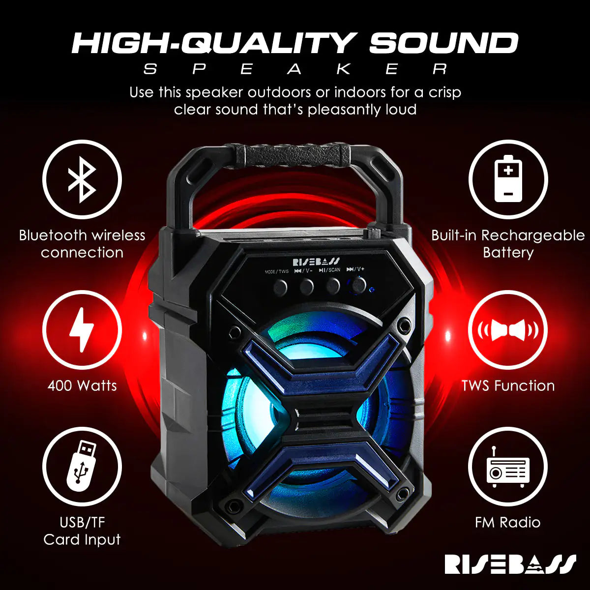 Light-Up Portable Bluetooth Speaker – view 3