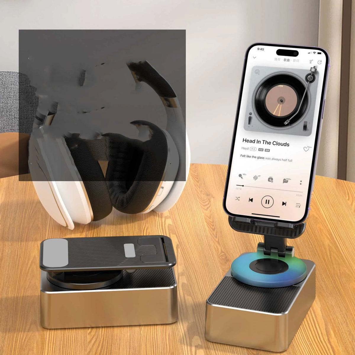 2-in-1 Foldable Phone Stand with Speaker – view 2