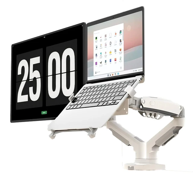 Dual Monitor Arm with Adjustable Gas Spring – view 3