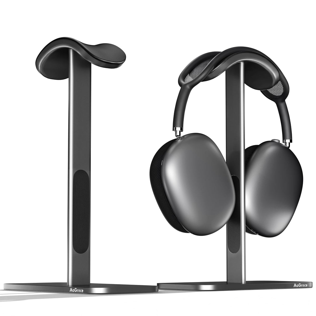 MaGrnce Headphone Stand for Airpods Max with Sleep Mode Aluminum Headphone Holder with Anti-Slip Base & Protective Leather Pad for Home/Game Room/Shop Headphone Storage/Display (Dark Grey)